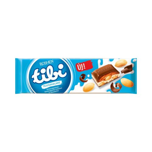 Tibi táblás tejcsokoládé földimogyoró-földimogyorókrém-karamell - 295g