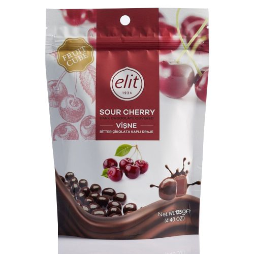 Elit fruit cube tejcsokoládés meggy drazsé - 125g