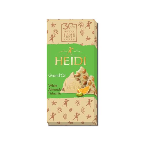 Heidi táblás gourmet fehércsokkoládé mandarin-pisztácia - 100g