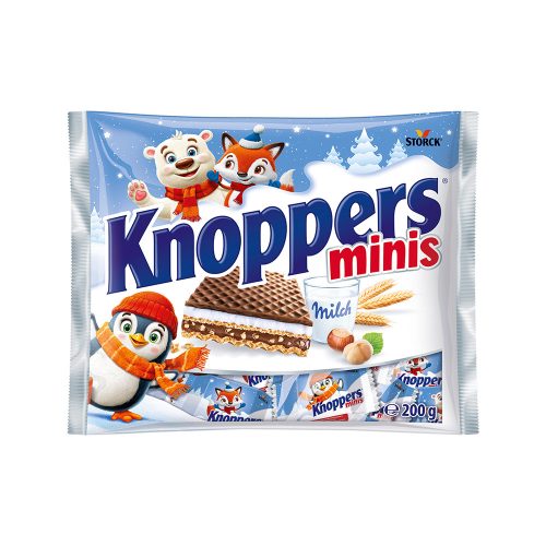 Knoppers Minis töltött ostya kakaós tejbevonóval félig mártva - 200g