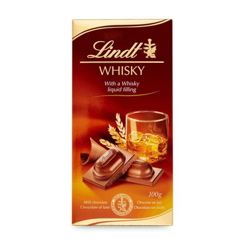 Lindt Whisky alkoholos töltött táblás csokoládé - 100 g