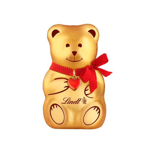 Lindt Bear tejcsokoládé mackó figura szívvel a nyakában - 100 g