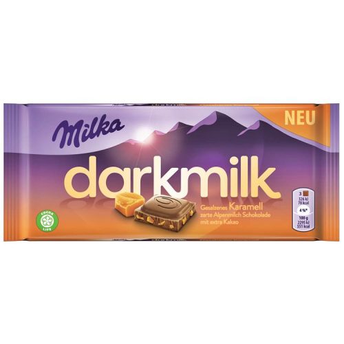 Milka táblás csokoládé dark-milk sós karamell - 85g