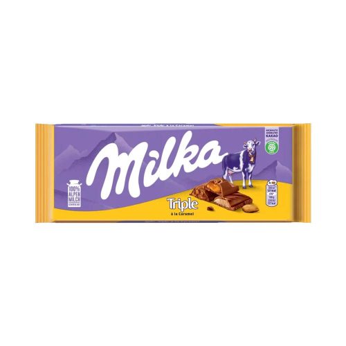 Milka triple karamell táblás csokoládé - 90g