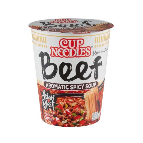 Nissin noodles marha bögrés leves - 64g