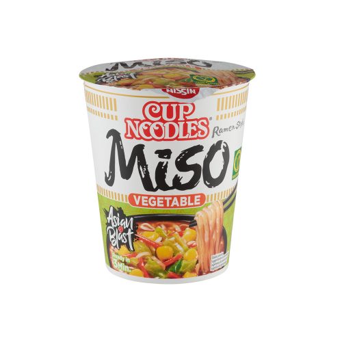 Nissin noodles miso veggie bögrés leves - 66 g