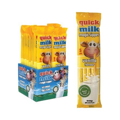 Quick Milk vanília ízű ízesített szívószál - 30g