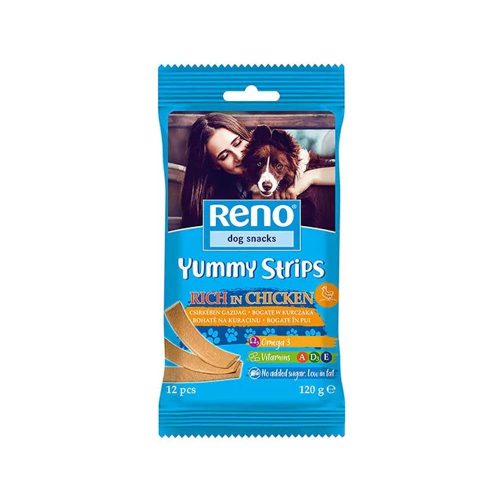 Reno snack kutya yummy strips csirkében gazdag - 120g