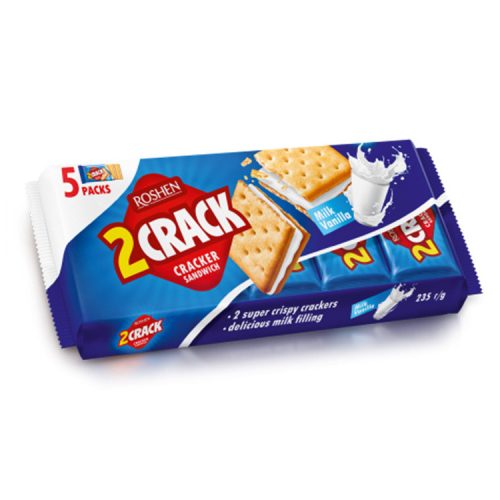 Roshen 2Crack tejes-vaníliás krémmel töltött keksz - 235g