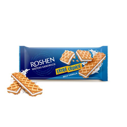 Roshen Extra Crunch Wafers vaníliás krémmel töltött ostya - 142 g