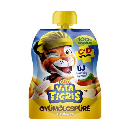 SIÓ Vitatigris banán ízű gyümölcspüré 100% - 90g