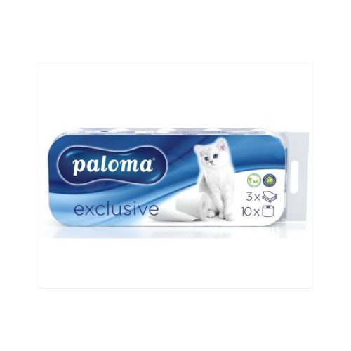 Paloma Exclusive Soft (fehér) 3 rétegű toalettpapír 10 tekercs