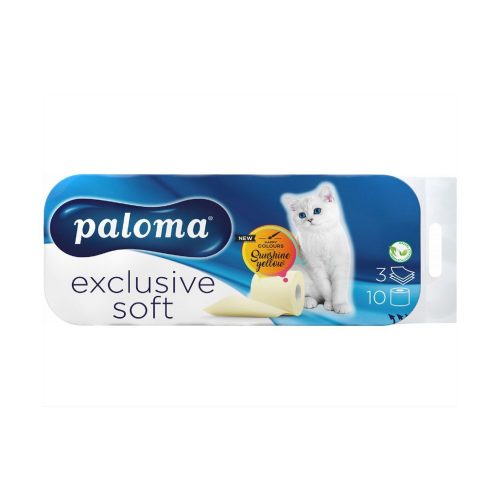 Paloma Exclusive Soft (sárga) 3 rétegű toalettpapír 10 tekercs