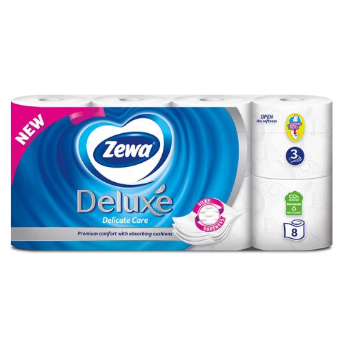 Zewa Deluxe Delicate Care (fehér) 3 rétegű toalettpapír 8 tekercs