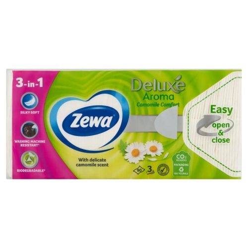 Zewa Deluxe Camomile Comfort (kamilla) 3 rétegű papírzsebkendő - 90 db