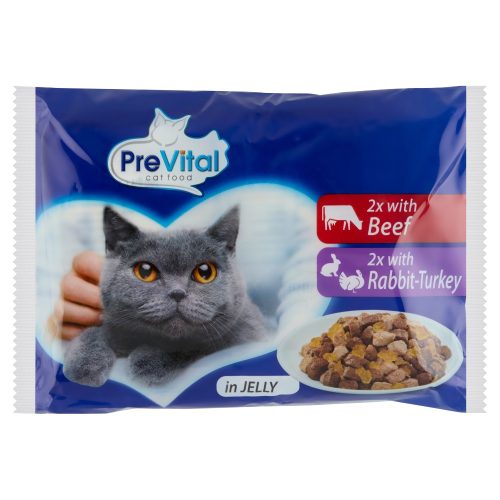 Prevital pouch nedves macskaeledel vegyes-zselés - 4x100g