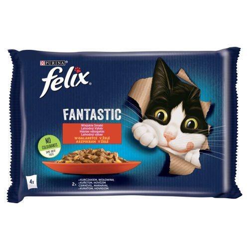 FELIX FANTASTIC marha csirke aszpikban nedves macskaeledel 4x85g