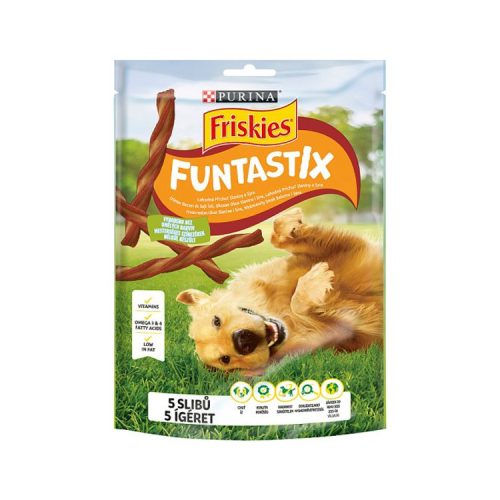 FRISKIES funtastix bacon és sajt ízesítésű kutya jutalomfalat 175g