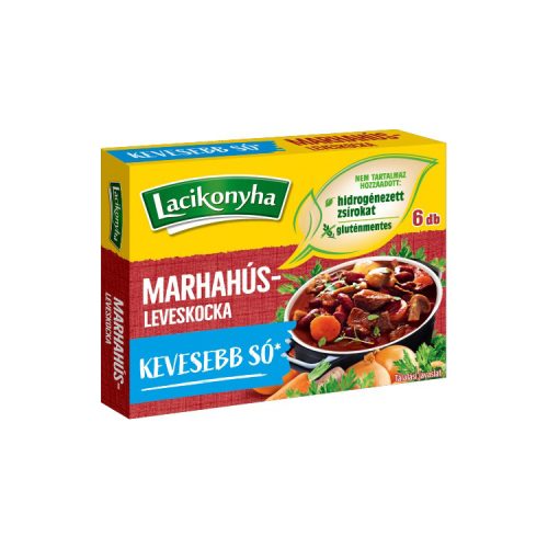 Lacikonyha marhahúsleves-kocka sócsökkentett - 60g