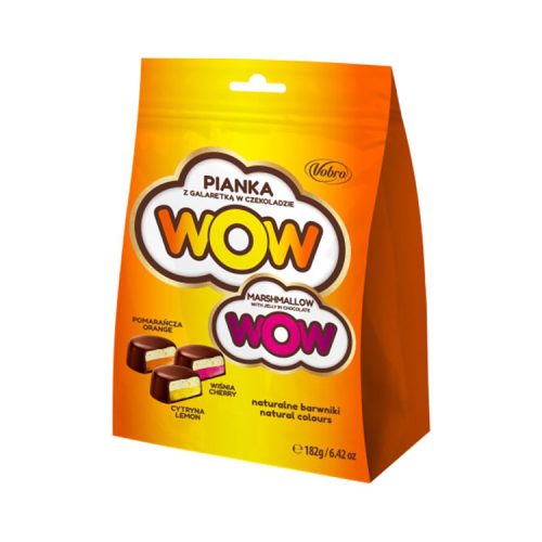 Vobro WOW Marshmallow étcsokoládéval bevont töltött zselécukor - 182g