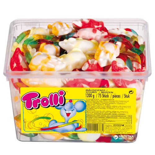 Trolli egér gumicukor tégelyben (75x16g) - 1200g