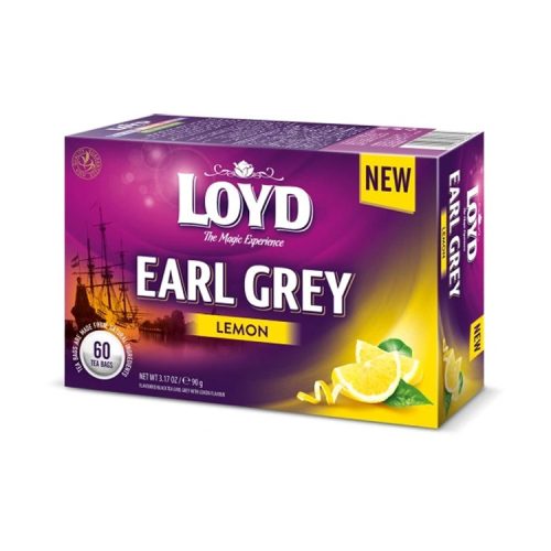 Loyd tea Earl Grey citrom 60 filteres 90g