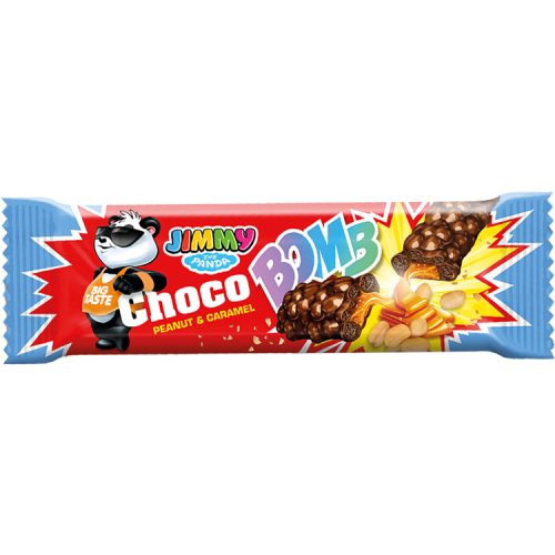 Jimmy Choco Bomb tejcsokoládéval bevont szelet mogyoró-karamell - 40 g