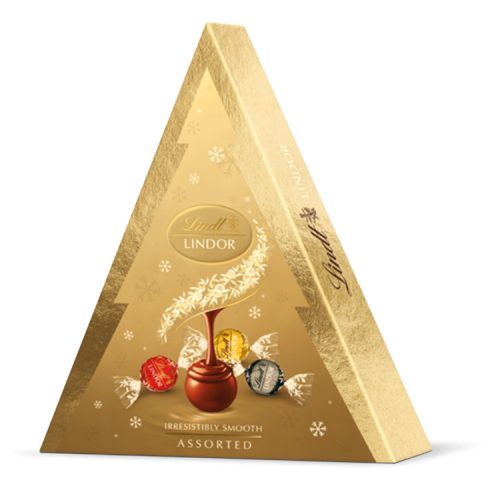 Lindor válogatás karácsonyfa alakú dobozban, arany - 125 g