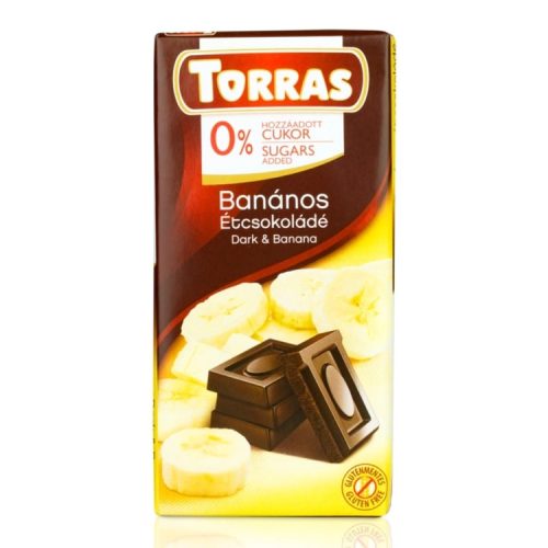 Torras táblás banános étcsokoládé hozzáadott cukor nélkül - 75g