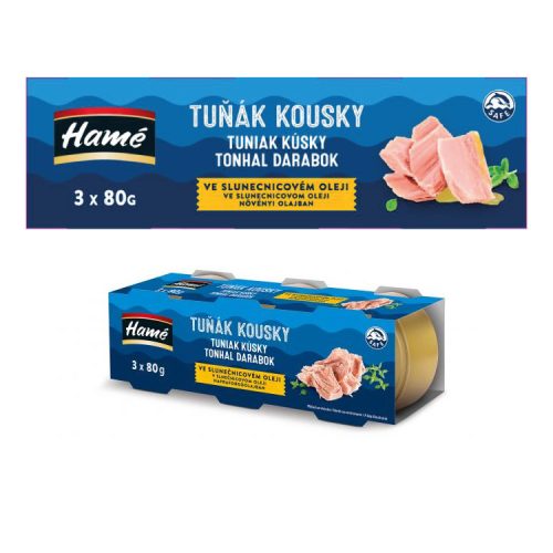 Hamé tonhal darabok napraforgóolajban 3x80g - 240g