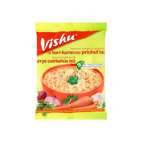 VISHU currys csirke ízű instant tészta leves - 60g