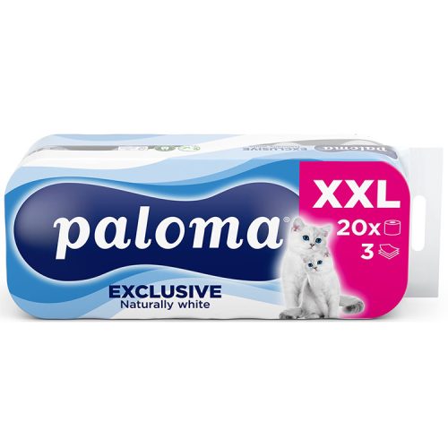 Paloma Exclusive White XXL (fehér) 3 rétegű toalettpapír 20 tekercs
