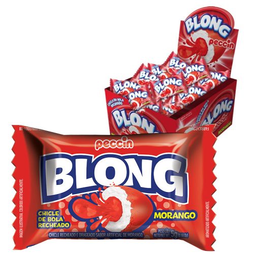 Blong Strawberry Bubble gum eper ízű töltött rágógumi - 40x5g