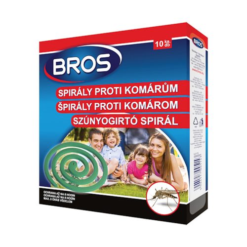 BROS szúnyogirtó és -riasztó spirál - 10 db-os