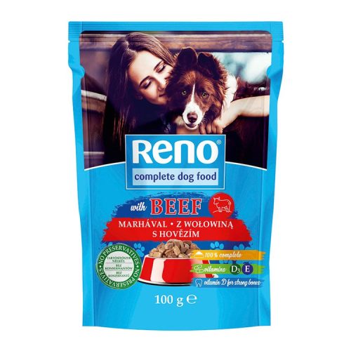 Reno marha ízű alutasakos nedves kutyaeledel - 100 g