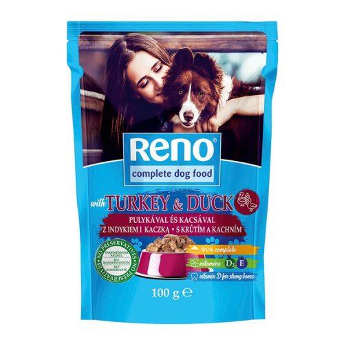 Reno pulyka-kacsa ízű alutasakos nedves kutyaeledel - 100 g