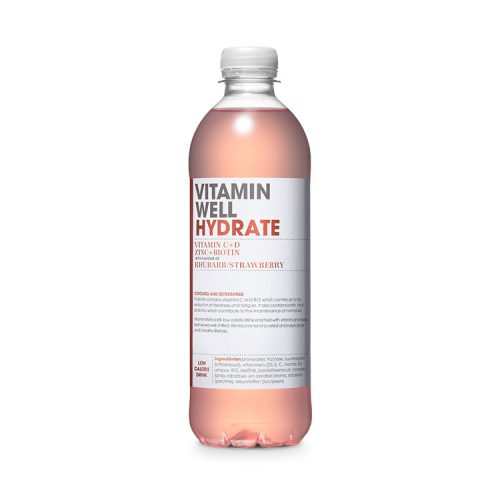 VitaminWell Hydrate rebarbara és eper ízű üdítőital - 500ml
