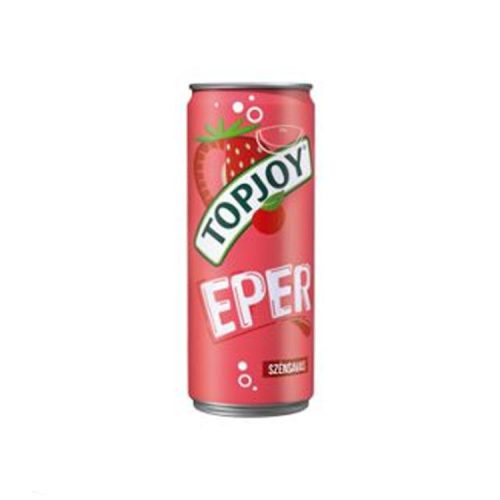 Topjoy Szénsavas Eper Ízű Fémdobozos Üdítőital - 330Ml