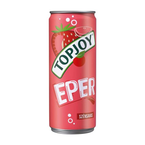 Topjoy Szénsavas Eper Ízű Fémdobozos Üdítőital - 330Ml