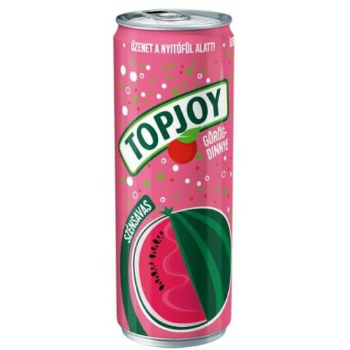 Topjoy Szénsavas Görögdinnye ízű fémdobozos üdítőital- 330Ml