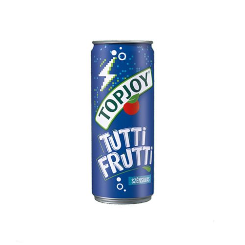Topjoy Szénsavas Tutti Frutti ízű fémdobozos üdítőital - 330Ml