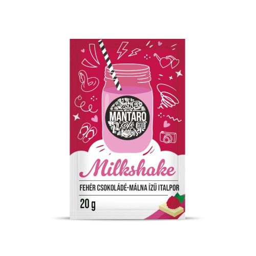 Mantaro Milkshake Fehér csokoládé-málna ízű italpor - 20g