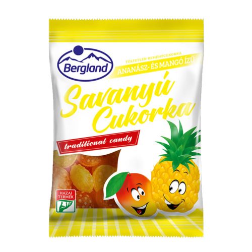 Bergland savanyú cukor ananász-mangó - 70 g