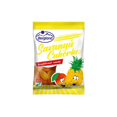 Bergland savanyú cukor ananász-mangó - 70 g