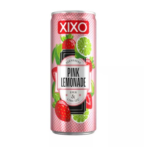 XIXO Pink lemonade eper és lime ízű szénsavas üdítőital - 250ml