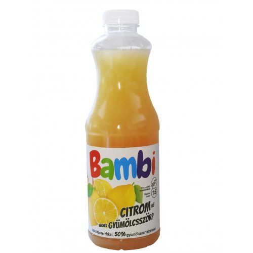 Bambi light citrom ízű gyümölcsszörp - 1000ml