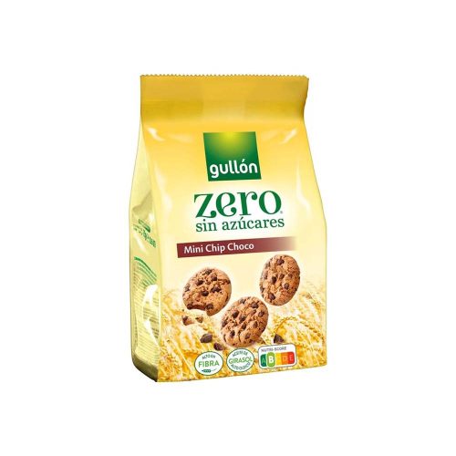 Gullon mini cukormentes keksz csokoládé darabokkal - 75g