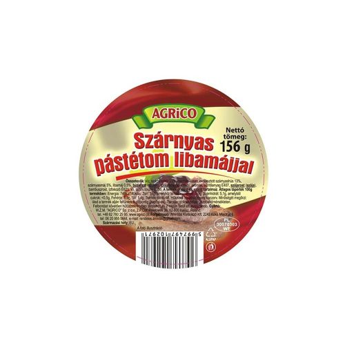 Agrico Libamájas pástétom - 156 g