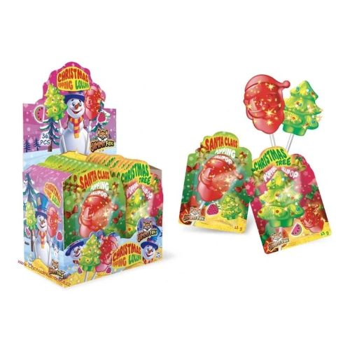 Jimmy Fox Christmas Popping Lollipop pattógós cukorka nyalókával - 13g