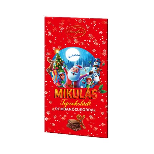 Chocofive Mikulás robbanócukros belga tejcsokoládé táblás - 60g